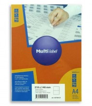 Самоклеящиеся этикетки Multilabel 210*148 мм, 2шт на листе А4, 100 лист/пачка (Цены с НДС)