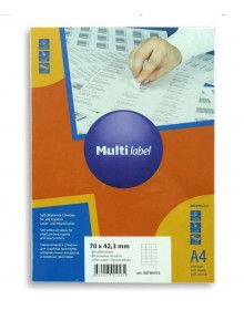 Самоклеящиеся этикетки Multilabel 70*42,3 мм, 21 шт на листе А4, 100 лист/пачка (Цены с НДС)